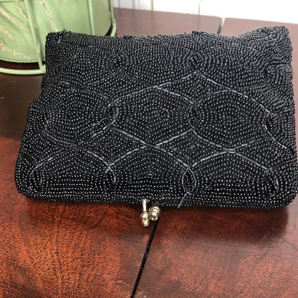 Walborg Beaded Black Clutch - Picture 2 of 6